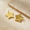 Pendientes de estrella de acero inoxidable que conservan el color, de gran venta en Europa y Estados Unidos, de moda transfronteriza, de acero de titanio que no se decolora, pendientes de estrella chapados en oro de 18 quilates.