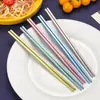 Palillos de Titanio Puro para Uso Doméstico, Antiescaldantes, Libres de Moho, Portátiles para Picnics al Aire Libre, Huecos, Aislantes del Calor, Resistentes al Moho, Antideslizantes, Vajilla de Alta Gama