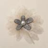 Leve Luxo Elegante Strass Cinco Pétalas Flor Imitação Pérola Rebite Organza Flor DIY Feito à Mão Grampo de Cabelo Acessórios de Roupas