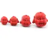 Cabeza de Buda sonriente grande, mediana y pequeña Buda Maitreya colgante pequeño perforado de cinabrio accesorio de joyería de cuentas sueltas venta al por mayor