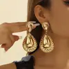 Pendientes Metálicos Versátiles Geométricos Retro de Lujo Ligero de Moda, Pendientes de Amor de Temperamento Personalizado, Joyería Transfronteriza Europea y Americana al por Mayor