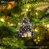Navidad Nuevo Muñeco de Nieve Acrílico Adorno Navideño Adorno Plano 2D para Árbol de Navidad Decoración Festiva Regalo
