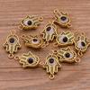 3 Colores 13*22mm Joyería de Aleación DIY Conector Ojo del Diablo Mano de Fátima Accesorios para Collar Pulsera