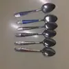 Cucharas de Acero Inoxidable con Patrón Creativo Personalizado, Cubiertos para Mesa de Restaurante y Hotel, Cucharas con Estampado de Flor Asada al por Mayor