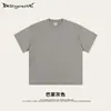 Primavera y Verano 2025 Marca de Moda Americana Holgada Deportiva Juvenil Casual Manga Corta Solona Cool Camiseta de Color Puro para Hombre