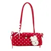 Moda Estilo Coreano Lindo Adorable Lunares Lazo 2026 Verano Nuevo Simple Bolso de Oficina Bolso de Mano Bolso de Hombro Bolso de Axila