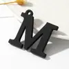 Venta Caliente Transfronteriza Material de Acetato Negro Mate Colgante de Letra Inglesa Mayúscula Agujero Único Collar DIY Joyería Colgante para Ropa