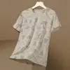 Venda Direta da Fábrica Tendência Masculina Verão Fino Seda de Gelo Secagem Rápida Fresco Esportivo Manga Curta Camiseta Top Comércio Exterior Casual