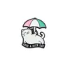 Broche de Pintura Metálica con Forma de Gato Transfronterizo Insignia Animal de Letra Inglesa Creativa Pin Versátil para Mochila Chaqueta