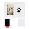 Porta-Retrato Memorial de Patinha de Pet Pegada de Cachorro e Gato DIY Almofada de Tinta Lavável Não Lavável Porta-Retrato de Presente para Exibição