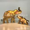 Lámpara de Madera con Forma de Elefante Lámpara Artesanal Estilo Elefante Elefante de Madera LED Iluminación de Contrachapado Multicapa
