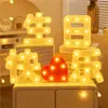 Luces de Letras de Feliz Cumpleaños Cadena de Luces LED Decoración de Escena Palabra Señal Maletero Accesorios para Proponer Atmósfera
