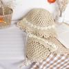 Ins Sombrero de Paja Tejido a Mano de Margarita para Niños, Sombrero de Paja Lindo para Sombra de Mujer, Bolso Cruzado