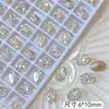 Arte de unhas brilhante com diamante K9, um item popular e moderno, 8x12mm em formato de ovo de pombo, multifacetado, com base pontiaguda, para decoração de unhas e uso com unhas postiças