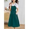 Vestido para Mujer Verano 2025 Nuevo Manga Corta Petite Elegante de Alta Gama Vestido de Verano Falso Dos Piezas Peto Falda de Verano