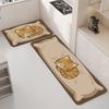 Alfombrilla de Pie Absorbente de Agua y Seca de Aceite para Cocina Dibujos Animados Imitación de Barro de Diatomeas Rectangular Antideslizante Fácil de Limpiar y Reemplazable por Cabello