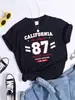 Camiseta Casual de Algodón Puro 180g para Mujer Cuello Redondo Manga Corta Algodón Estampado Europeo y Americano Sudeste Asiático