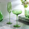 Copo de Água Vidro de Cristal Verde Taça de Vinho Tinto Taça de Taça Inserida Retro Francesa Exportação Taça de Bordeaux Champagne