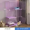 Jaula para gatos casa gatito Villa espacio libre super grande encriptación casa de gato dos o tres pisos casa de gato pequeña Interior