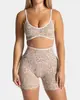 Top esportivo estampa de leopardo, estilo regata, sem costura, alta elasticidade, gola halter, alças finas, costas nuas, sutiã de yoga tudo-em-um