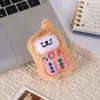 Chaveiro de pelúcia fofo de celular vintage, pingente de cachorro de linha, decoração para bolsa de estudante, acessório de presente, broche