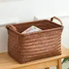 Cesta de Almacenamiento Retro de Perro Salchicha Cesta de Picnic Mismo Estilo que el Libro Rojo Cesta para Ropa Sucia Ratán de Imitación Celebridad de Internet Cubo de Ropa de PU