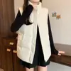Nuevo Chaleco de Algodón con Relleno de Plumas Otoño e Invierno para Mujer Estilo Coreano Versátil Chaleco Cálido Cuello Alto Tendencia de Moda
