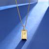 Venda quente Rich Gold Small Gold Strip Colar Bric Pingente feminino s925 Sterling Silver Plated Gold Simple Design Sense