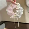 Laço de Cabelo Rosa Doce e Delicado com Flor de Cerejeira para Primavera, Corda Fresca e Simples para Rabo de Cavalo e Coque