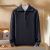 Suéter de Cachemir para Hombre 100% Cachemir Puro Nuevo El Más Fácil de Combinar Pulóver Casual de Punto Cálido con Media Cremallera y Cuello