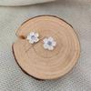 Brincos de Flor de Cerejeira Romântica com Diamante em Prata S925 Brincos Frescos Doces Joia para Orelha Simples Temperamento Design Vento Frio
