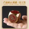 Adorno de Latón de Mano con Acabado de Aceite Rojo, Simbolizando Prosperidad y Buena Fortuna, Adorno Giratorio Hexagonal de Cobre Puro, Artesanía de Cobre