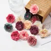 Flor de Peonía Pequeña Simulada Flor de Rosa de Borde Quemado Flor de Seda Fresca Pequeña Flor Simulada DIY Accesorios para Tocado de Flores Boda