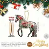 Nuevo Exquisito Caballo Blanco Acrílico Plano Colgante para Espejo Retrovisor de Coche Adorno para Decoración del Hogar Llavero de Mochila