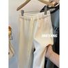 Pantalones deportivos de talla grande para mujer, estilo gordito, mm2024, para otoño e invierno, nuevos, con forro polar, gruesos, informales, combinables y rectos, para mujer