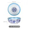 Cuenco de Porcelana Azul y Blanco para Fideos de Res de Lanzhou, Cuenco para Sopa, Cuenco Cónico, Cuenco para Fideos Caracol, Cuenco para Fideos con Salsa Frita, Cuenco Comercial para Fideos, Cuenco para Fideos con Salpicaduras de Aceite