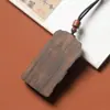 Colgante de Madera de Aloes Amarillo con Amuleto de Paz, Bodhisattva Samantabhadra Nuevo Estilo Buda Protector Sabiduría y Auspiciosidad Colgante Adorno de Madera