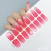 Arte de Unhas Popular Transfronteiriça Gel Sem Cozimento Cobertura Total Sólido Gradiente 16 Dedos Portátil Fácil de Usar Adesivos de Unha