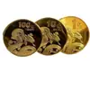 Moneda Conmemorativa del Año de la Serpiente 2025 Moneda de Oro Objetivo Cien Millones Serpiente del Zodiaco Moneda Chapada en Oro Medalla Conmemorativa Artesanías de Metal