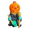 Nuevo regalo de Halloween transfronterizo: Adornos de jardín de caballero calabaza, decorativos, luminosos, pequeños adornos de resina con cabeza de calabaza.