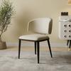 Silla de Comedor Estilo Italiano, Toda de Madera Maciza, Silla Minimalista con Placa de Hierro, Diseño Moderno Sencillo para Comedor y Estudio, Respaldo Bajo, Respaldo Acolchado Suave