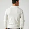 Suéter de malha falso de duas peças, suéter quente com gola virada para homens, camisa POLO de outono e inverno, suéter de lã com decote duplo em V, blusa casual para homens
