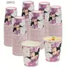 Novo Prato de Papel Rosa da Minnie Decorações de Festa de Aniversário Festa do Mickey Mouse Descartável Louça de Grande Capacidade