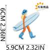 Patches Bordados para Costurar Tema Azul Patch de Menina Surfer Onda do Mar Caranguejo Eremita Etiqueta Bordada em Computador Distintivo de Concha