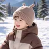Chapéu de Lã para Bebê Outono e Inverno Super Fofo Bola de Pelo Pequeno Tentáculo Chapéu Pulôver Chapéu de Tricô para Bebê Recém-nascido Inverno