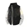 Colete masculino de algodão com gola alta para outono e inverno, leve e quente, peça externa com zíper, jaqueta casual