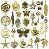 30 colgantes antiguos de aleación de zinc con forma de búho y mariposa, de oro mixto, para hacer tú mismo, pendientes vintage, pulseras y colgantes.