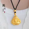 Tiktok Más Vendido Brújula de Ocho Tesoros Giratoria Chapada en Oro Colgante de Calabaza con Cabeza de Buda, Collar de Cuerda Negra de Larga Duración y Sin Decoloración para Mujer al por Mayor