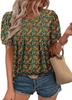 2025 Estación Independiente Europea y Americana de Amazon Nuevo Estampado Floral Cuello Redondo Agujero de Flor Camiseta Casual Manga Corta Flor Plegada Mujer