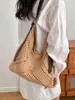 Bolso Grande de Gran Capacidad Calado Estilo Relajado para Mujer 2026 Nuevo Bolso de Hombro Cruzado para Viajar Bolso Tote Tejido Bolso de Paja